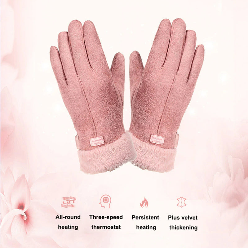 Verwarmde Handschoenen Dames Oplaadbaar met Powerbank 3 Warmtestanden Touchscreen Winter Skihandschoenen | Sulvida