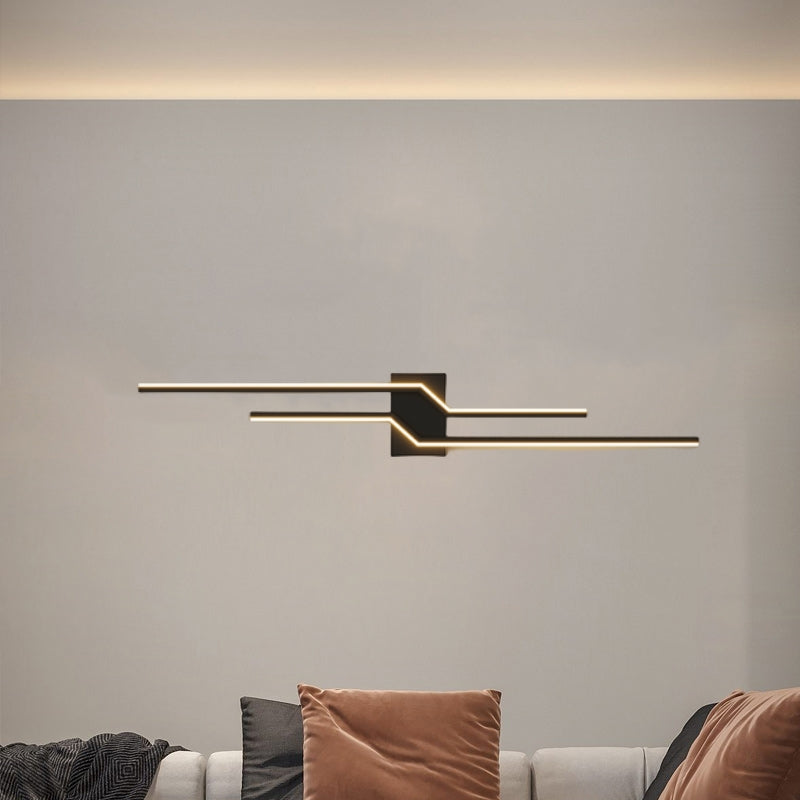 Lineaire LED Wandlamp Metaal & Acryl Zwart Wit voor Slaapkamer Badkamer Woonkamer Minimalistische Wandverlichting | Sulvida