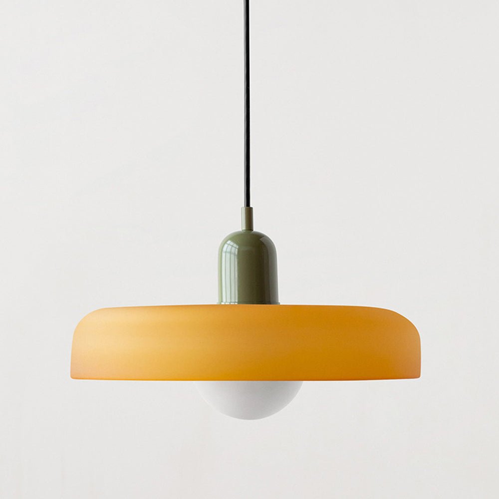 Glazen Hanglamp Rond Design Gekleurd Glas Ø25-35cm Groen Geel Wit Eettafel Woonkamer Eetkamer Decoratief | Sulvida