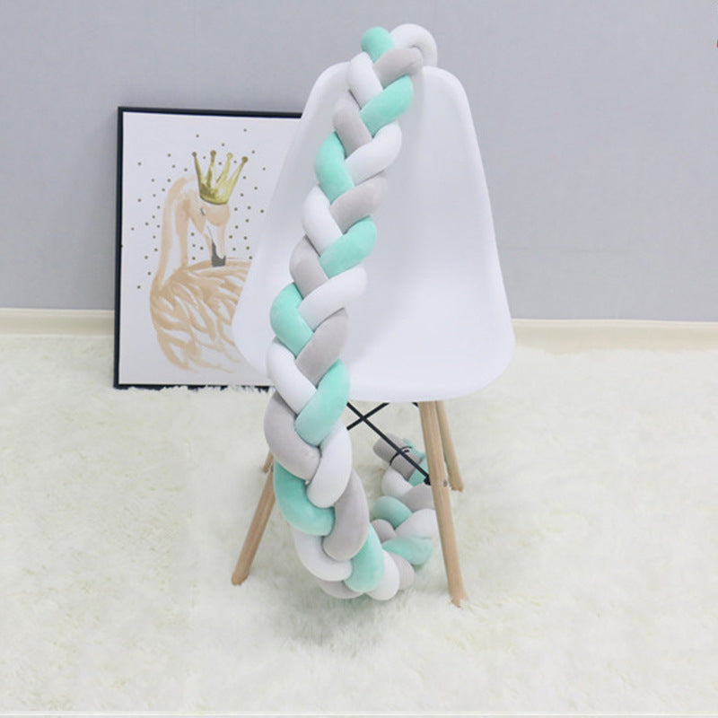 Tour de lit tressé pour bébé 100-500cm en coton doux, tour de lit protecteur pour berceau, parc et lit à barreaux, chambre d’enfant | Sulvida