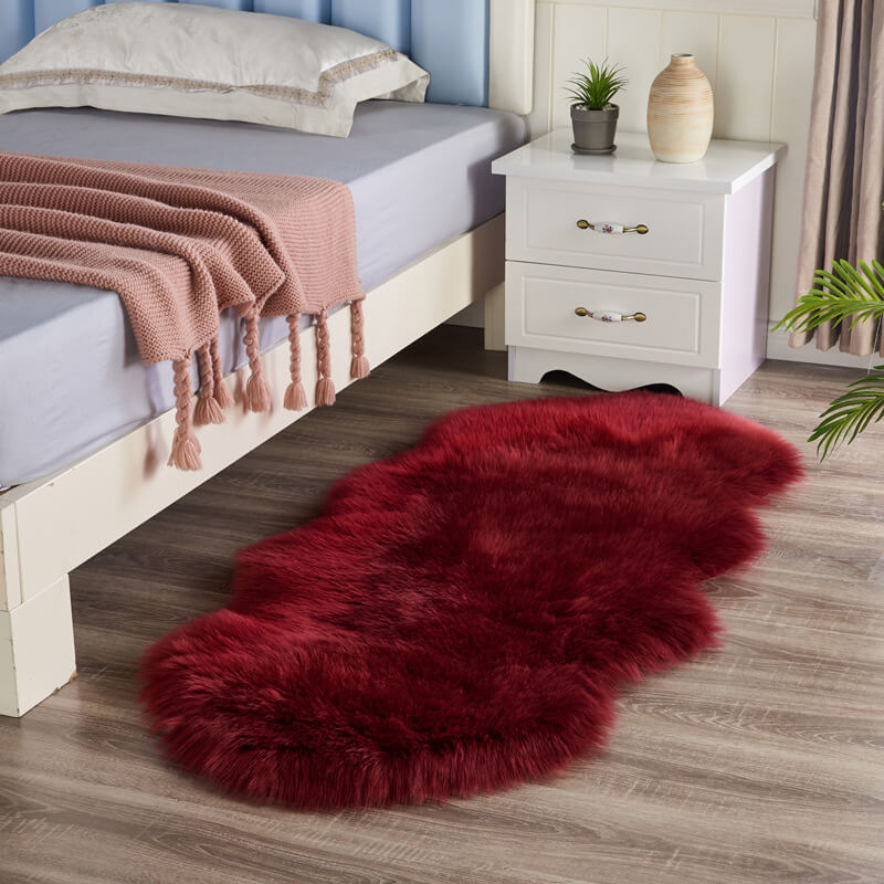 Imitatiebont Vloerkleed Zacht Antislip Langpolig Vacht Tapijt Woonkamer Slaapkamer Decoratief Pluche Accent | Sulvida