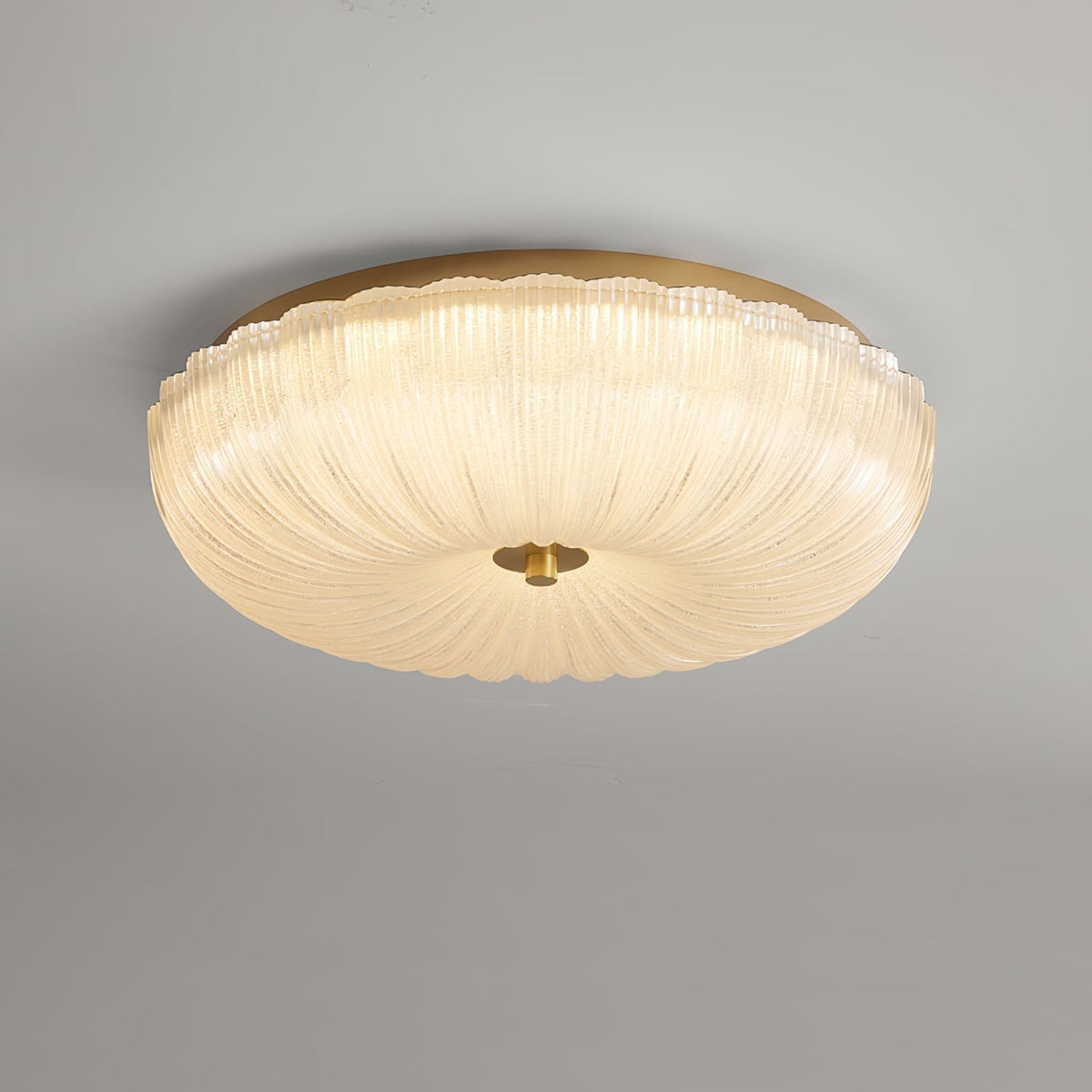 Plafondlamp geribbeld glas met halo-effect moderne sfeerverlichting design voor eetkamer woonkamer hal slaapkamer | Sulvida