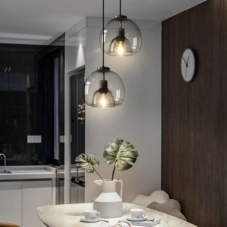 Rookgrijze Koepel Hanglamp Handgeblazen Glas Modern Design Eettafel Woonkamer Slaapkamer 23cm Industrieel | Sulvida
