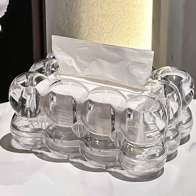 Acryl Tissuebox Transparant met Bubbelvorm Design voor Modern Interieur Woonkamer Slaapkamer Kantoor | Sulvida