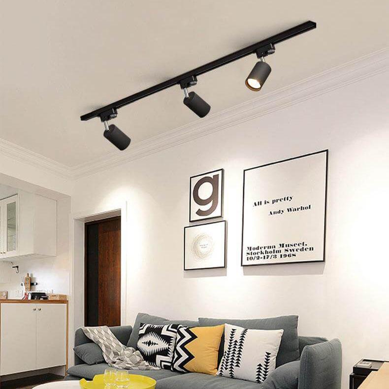 Railspotverlichting tubular flush-mount 3-5 spots verstelbaar wit zwart goud modern plafond woonkamer keuken | Sulvida