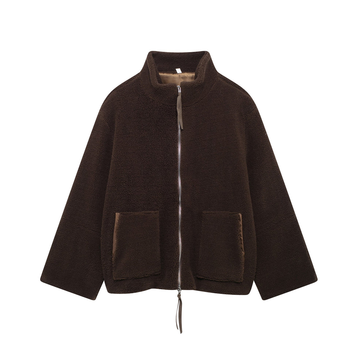 Teddy Fleece Jas Dames Hoogkraag Lamswol Winterjas Warm Oversized Soft Touch Comfortabel Pluche Teddy Coat | Sulvida