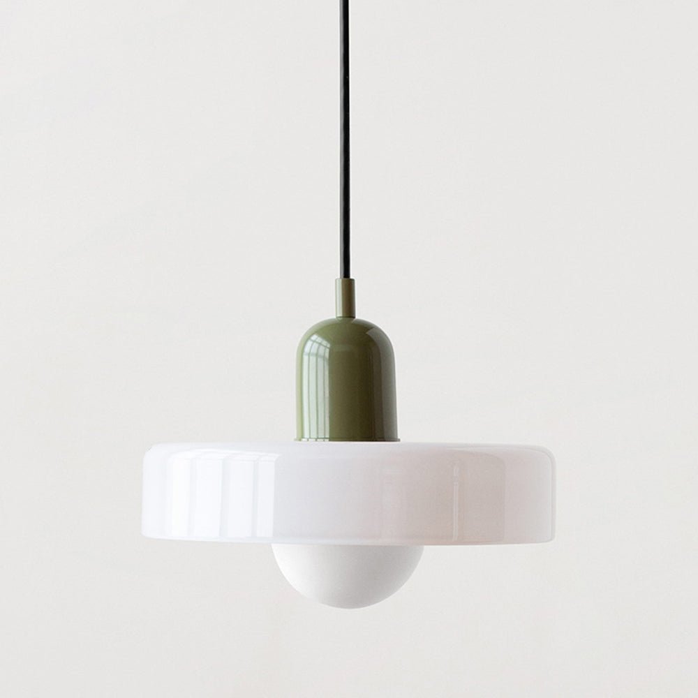 Glazen Hanglamp Rond Design Gekleurd Glas Ø25-35cm Groen Geel Wit Eettafel Woonkamer Eetkamer Decoratief | Sulvida
