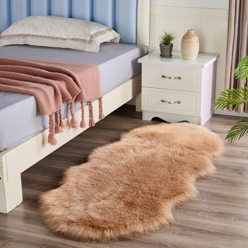Imitatiebont Vloerkleed Zacht Antislip Langpolig Vacht Tapijt Woonkamer Slaapkamer Decoratief Pluche Accent | Sulvida