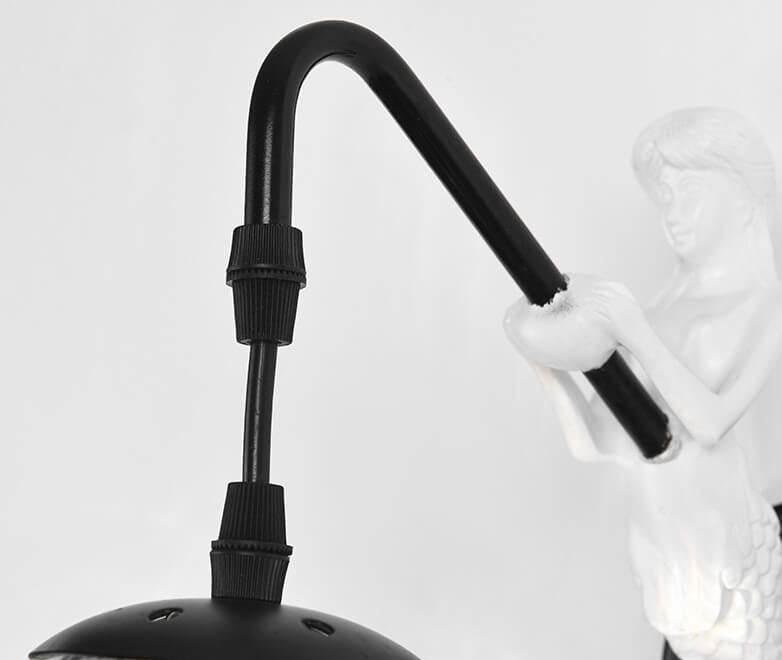 Retro Wandlamp Zeemeermin met Glazen Bol Zwart Goud Brons Landelijke Stijl Vintage Sfeerlicht Verlichting | Sulvida