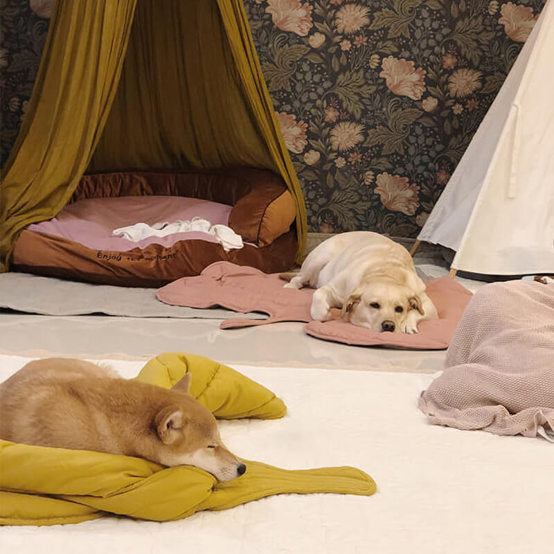 Hondendeken Bladvorm Katoenmix Zachte Kleed Grote Honden Bank Bescherming Decoratief Huisdierkleed Woonkamer | Sulvida