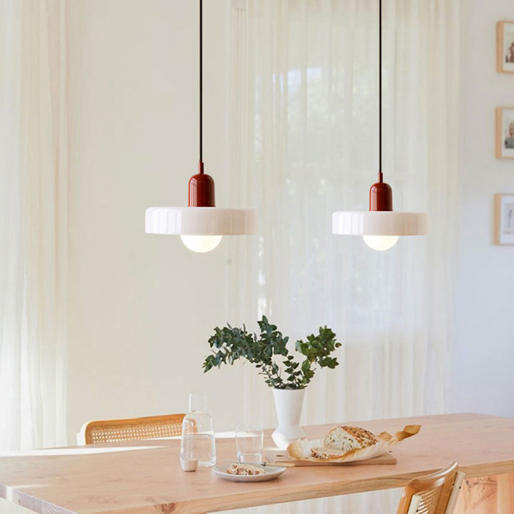 Glazen hanglamp verstelbare kabel ronde pendellamp eettafel woonkamer verlichting modern design sfeervolle ruimte | Sulvida