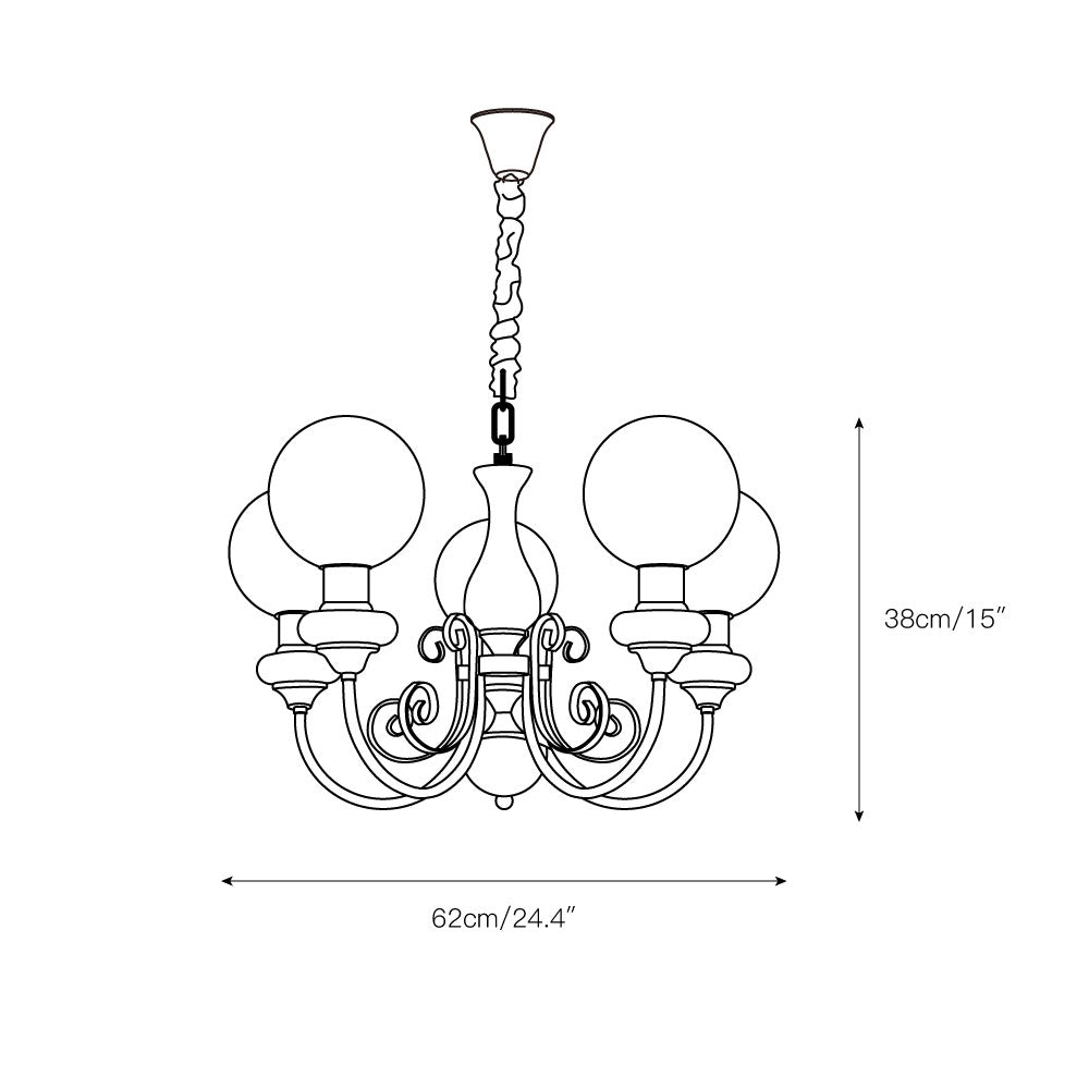 Glazen Kroonluchter met IJzeren Frame Meerlichts Hanglamp Modern Retro Design Sfeerverlichting Eetkamer Woonkamer | Sulvida