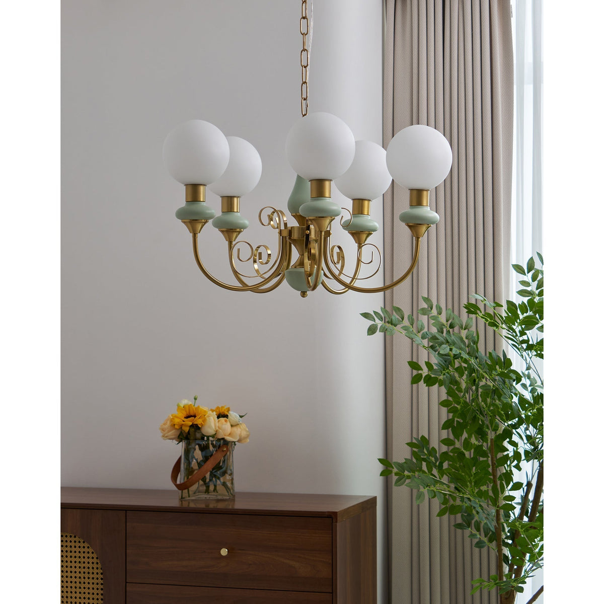 Glazen Kroonluchter met IJzeren Frame Meerlichts Hanglamp Modern Retro Design Sfeerverlichting Eetkamer Woonkamer | Sulvida
