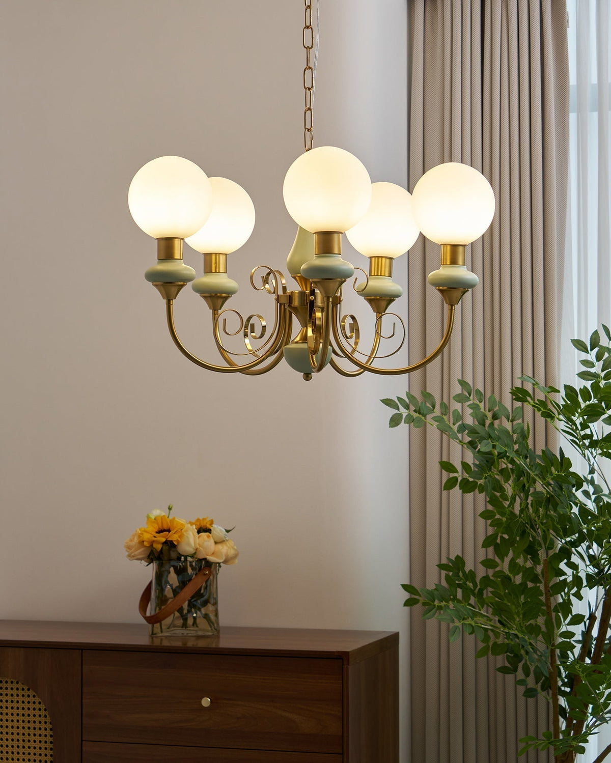Glazen Kroonluchter met IJzeren Frame Meerlichts Hanglamp Modern Retro Design Sfeerverlichting Eetkamer Woonkamer | Sulvida