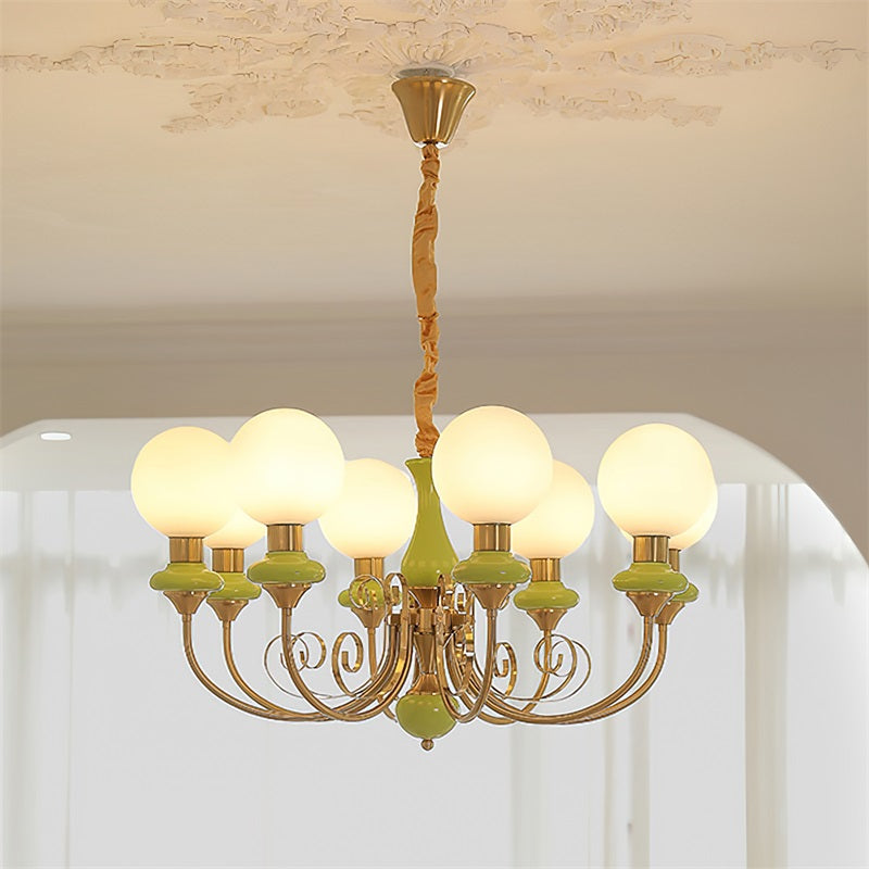 Glazen Kroonluchter met IJzeren Frame Meerlichts Hanglamp Modern Retro Design Sfeerverlichting Eetkamer Woonkamer | Sulvida