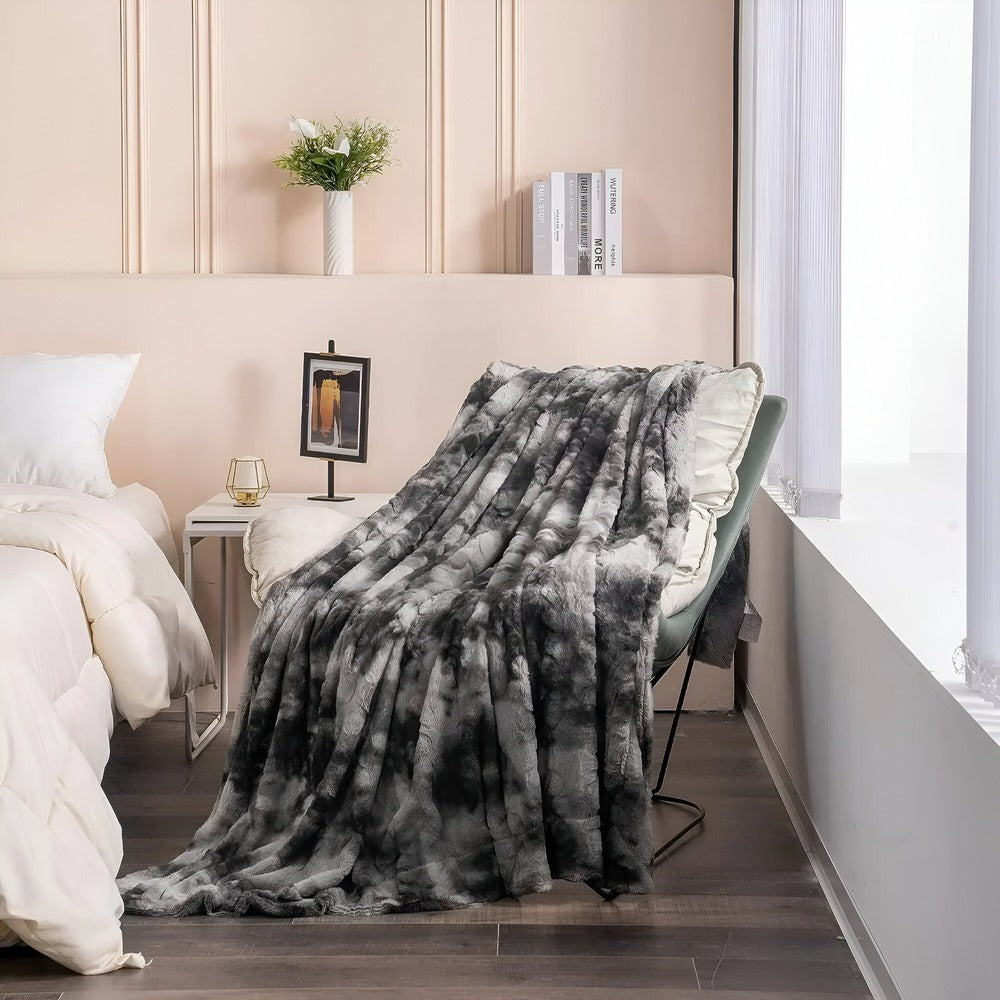 Luxe Dubbelzijdig Koraalvleece Plaid Batikpatroon Winterdeken Warm & Pluizig Vier Seizoenen Bed Bank | Sulvida