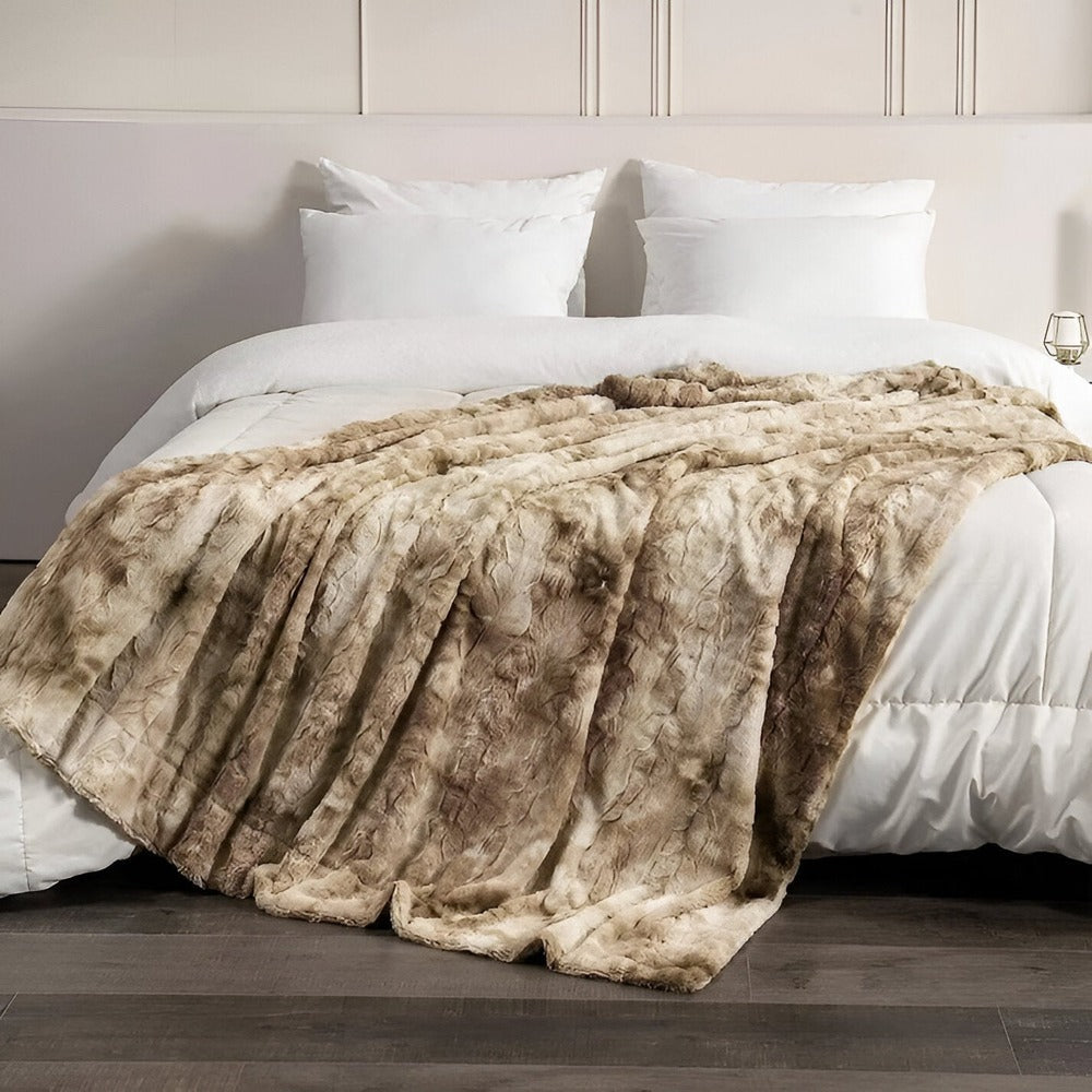 Luxe Dubbelzijdig Koraalvleece Plaid Batikpatroon Winterdeken Warm & Pluizig Vier Seizoenen Bed Bank | Sulvida