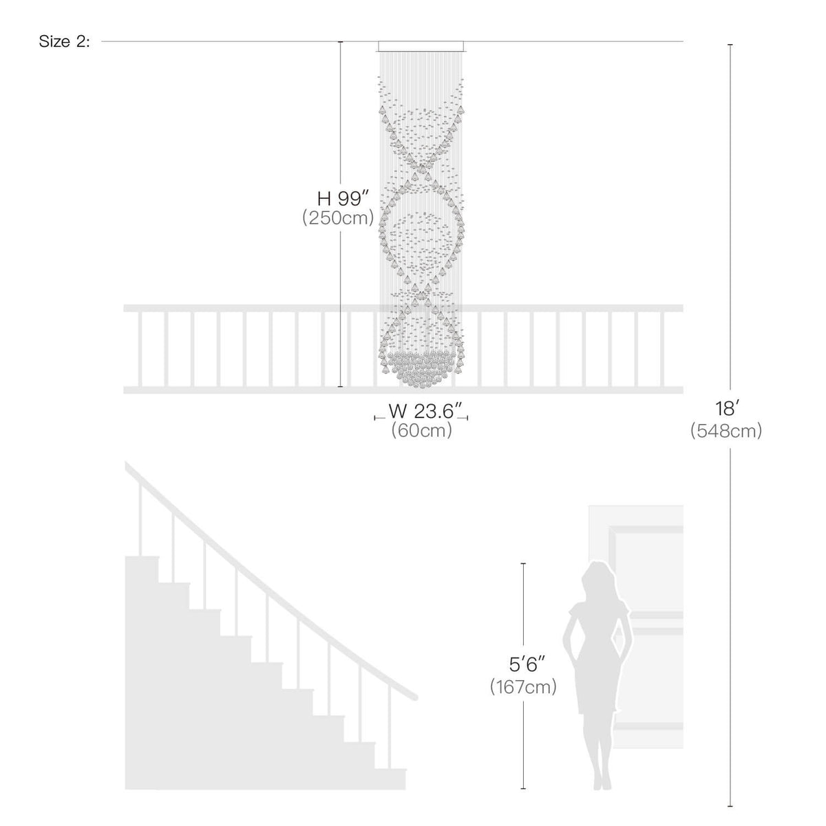 Kristallen kroonluchter spiraalvormig hangend chroom elegant modern design hal trap woonkamer sfeerverlichting | Sulvida