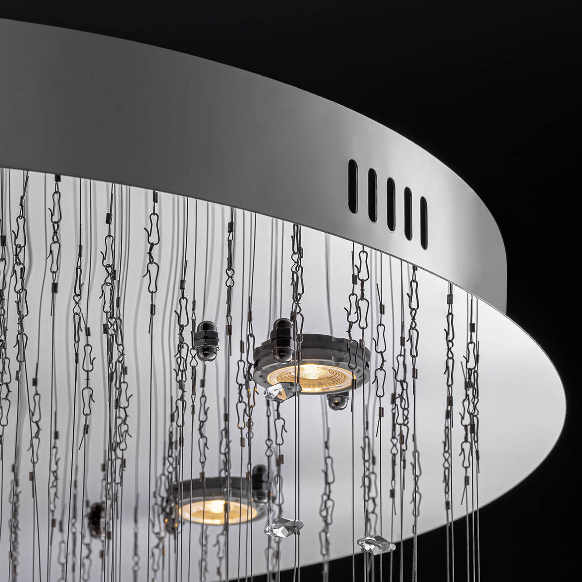 Kristallen kroonluchter spiraalvormig hangend chroom elegant modern design hal trap woonkamer sfeerverlichting | Sulvida
