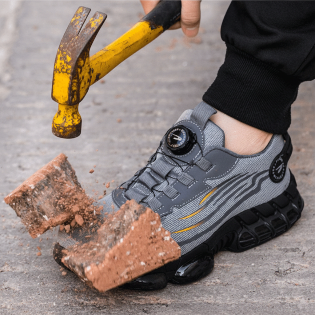 Veiligheidsschoenen met Brede Neus en Ergonomische Steun voor Werkdagen Uniseks Antislip Ademend Werkschoenen | Sulvida