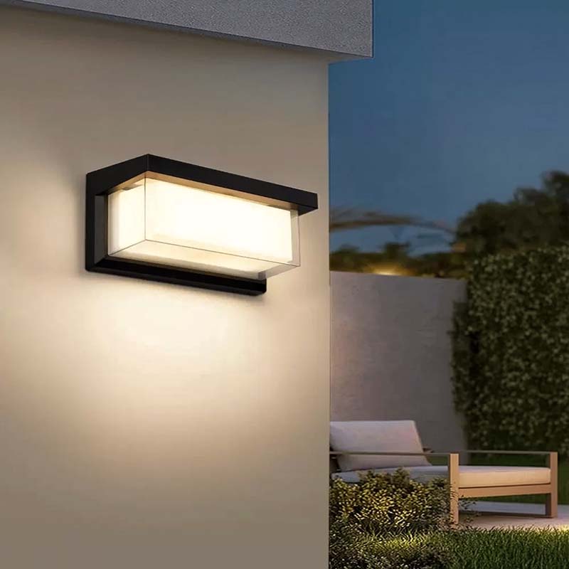 Buitenlamp Bewegingssensor Zwart LED Waterdicht Tuinverlichting Wandmontage Entree Veranda Oprit Gevel | Sulvida