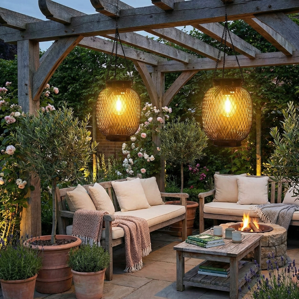 Decoratieve tuinlantaarn met zonne-energie en schemersensor voor sfeervolle terras en pad verlichting | Sulvida