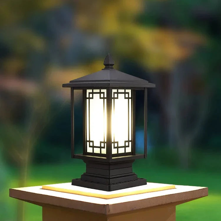 Rechthoekige Sokkellamp Tuinverlichting Geribbeld Glas E27 IP65 Buitenlamp Opritverlichting Pathlight | Sulvida