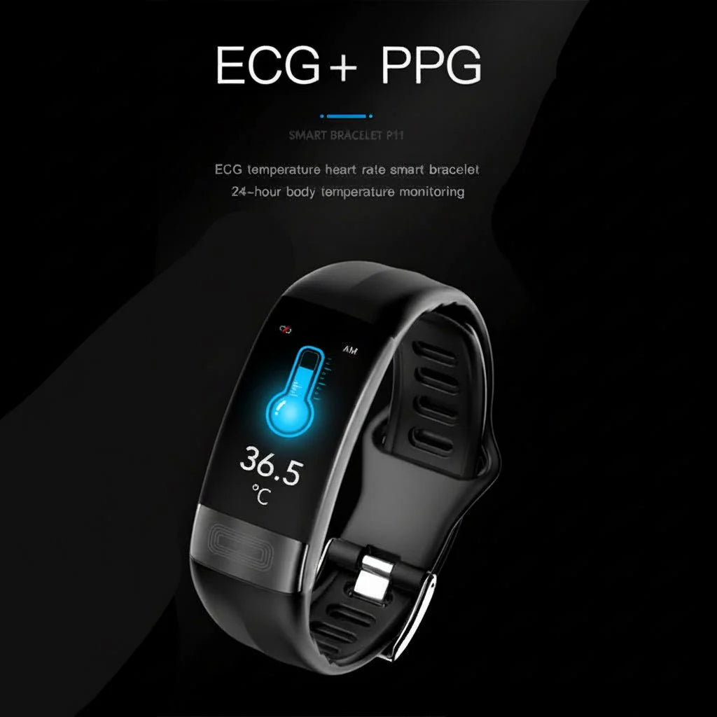 Slimme Gezondheidswatch ECG Hartslagmeter Bloeddruk Slaapanalyse Activiteitentracker Waterdicht IP67 | Sulvida