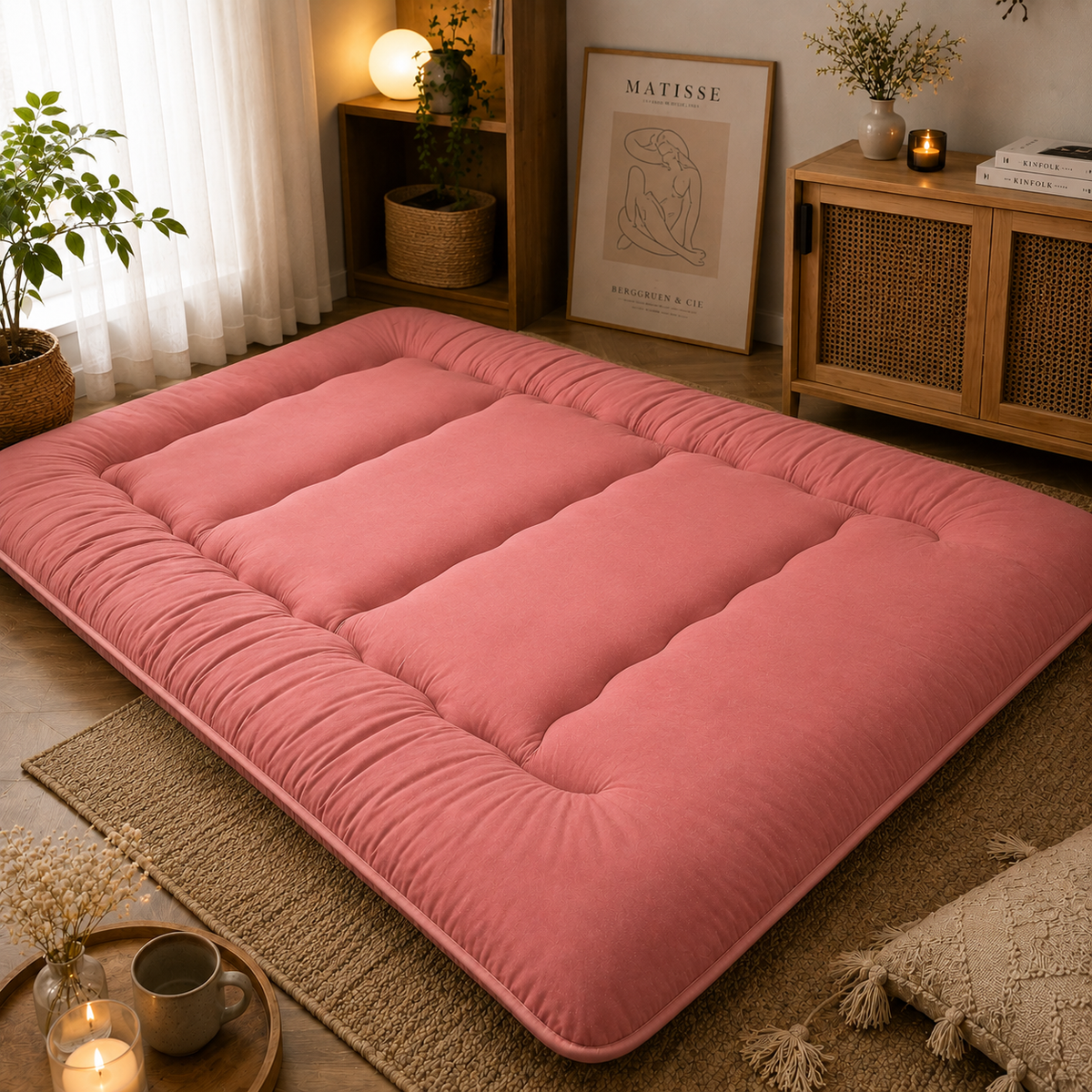 Japanse Futon Matras 10cm Dik Vouwbaar Slaapmat Tatami Bed Volwassenen Kinderen Gasten Vloer Slaapkamer | Sulvida