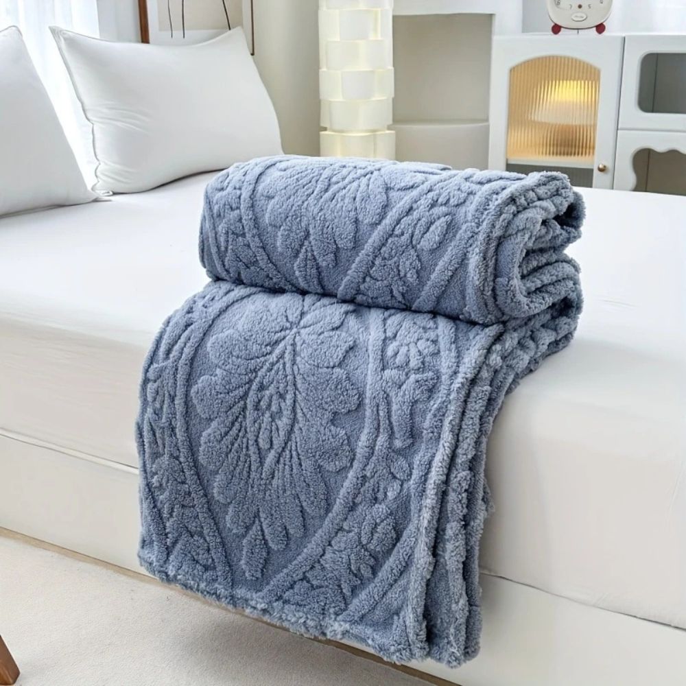 Jacquard Fleece Plaid met Geometrisch Weefpatroon – Zachte Microvezel Deken voor Bank en Bed Warm Comfortabel | Sulvida