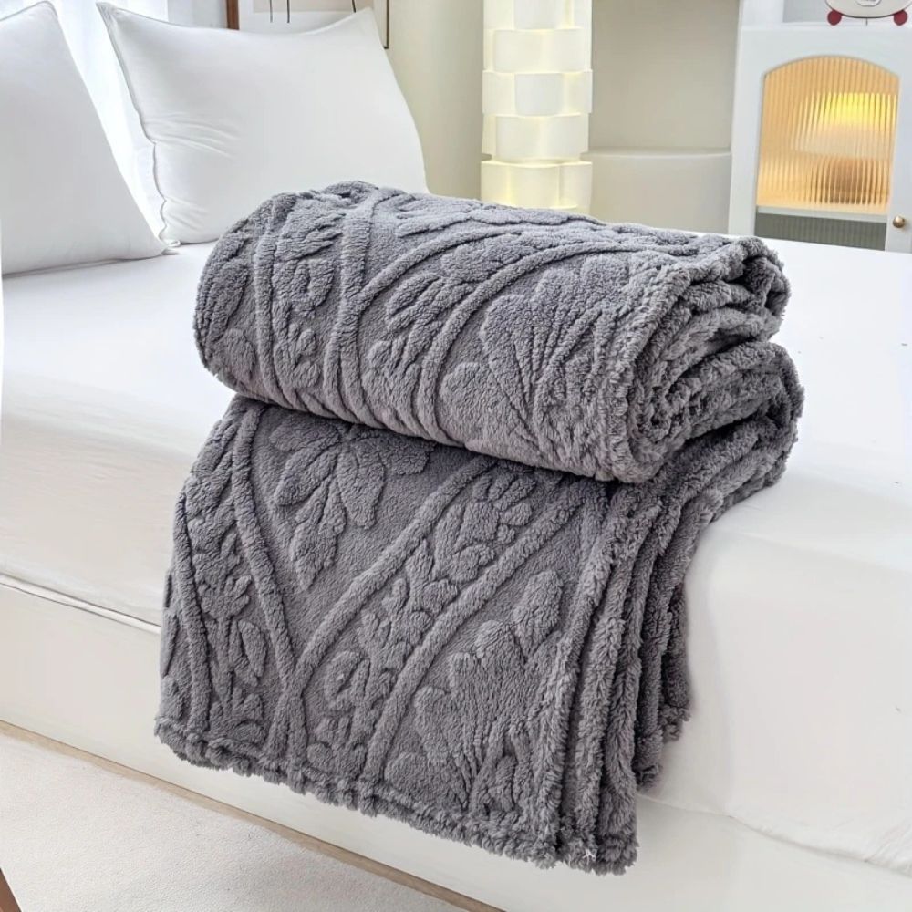 Jacquard Fleece Plaid met Geometrisch Weefpatroon – Zachte Microvezel Deken voor Bank en Bed Warm Comfortabel | Sulvida