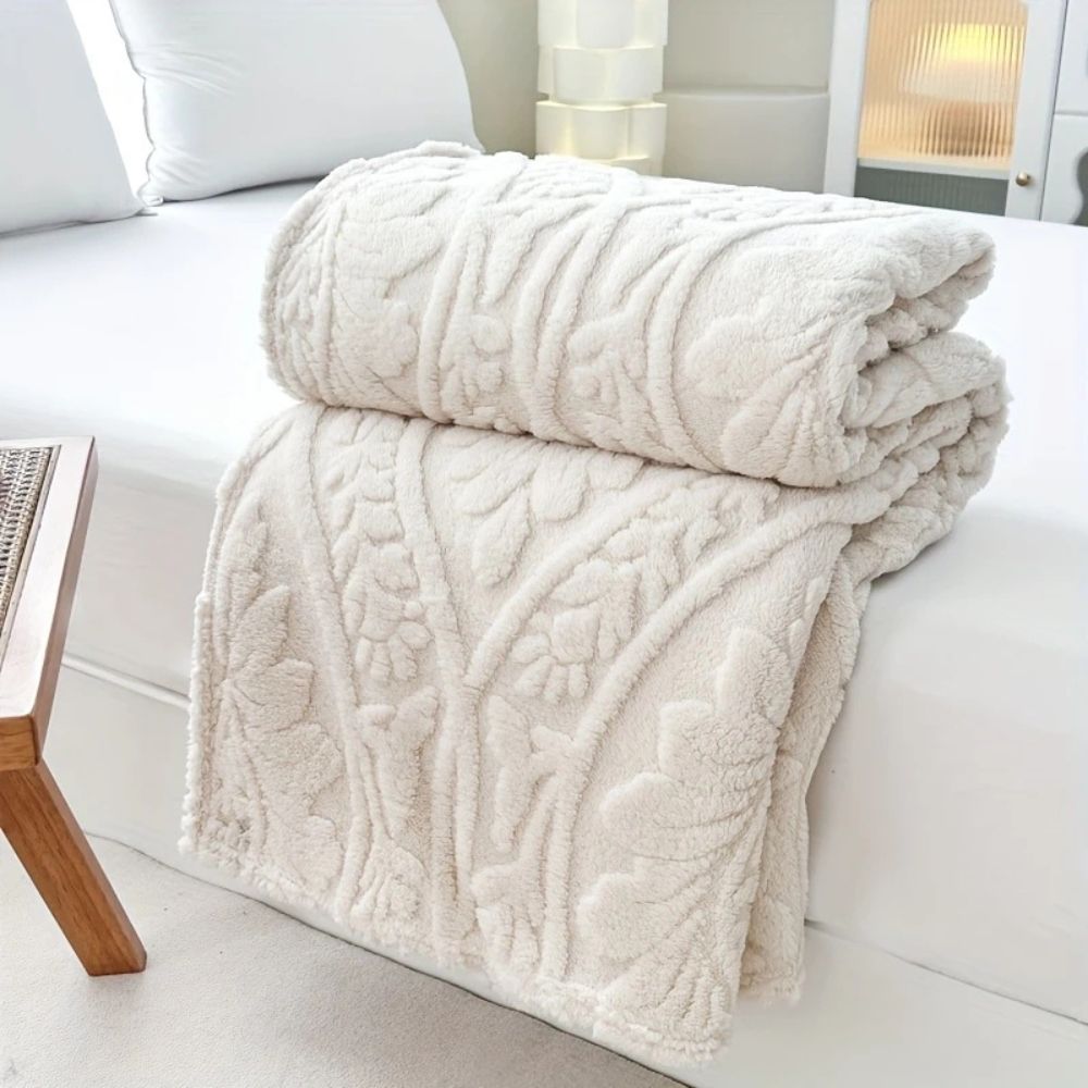 Jacquard Fleece Plaid met Geometrisch Weefpatroon – Zachte Microvezel Deken voor Bank en Bed Warm Comfortabel | Sulvida