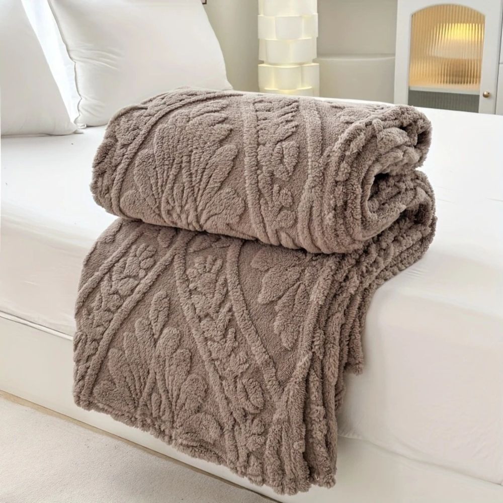 Jacquard Fleece Plaid met Geometrisch Weefpatroon – Zachte Microvezel Deken voor Bank en Bed Warm Comfortabel | Sulvida