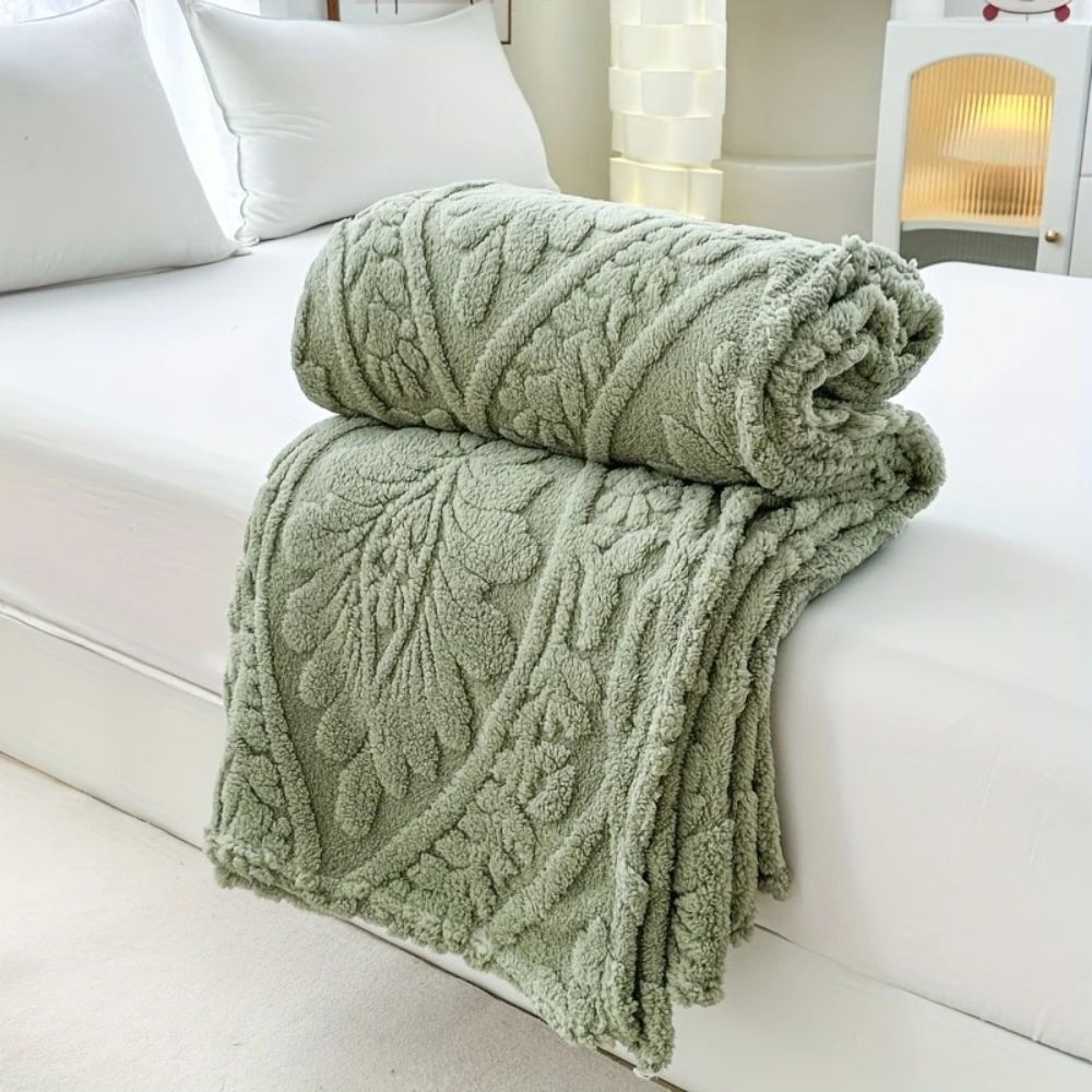 Jacquard Fleece Plaid met Geometrisch Weefpatroon – Zachte Microvezel Deken voor Bank en Bed Warm Comfortabel | Sulvida