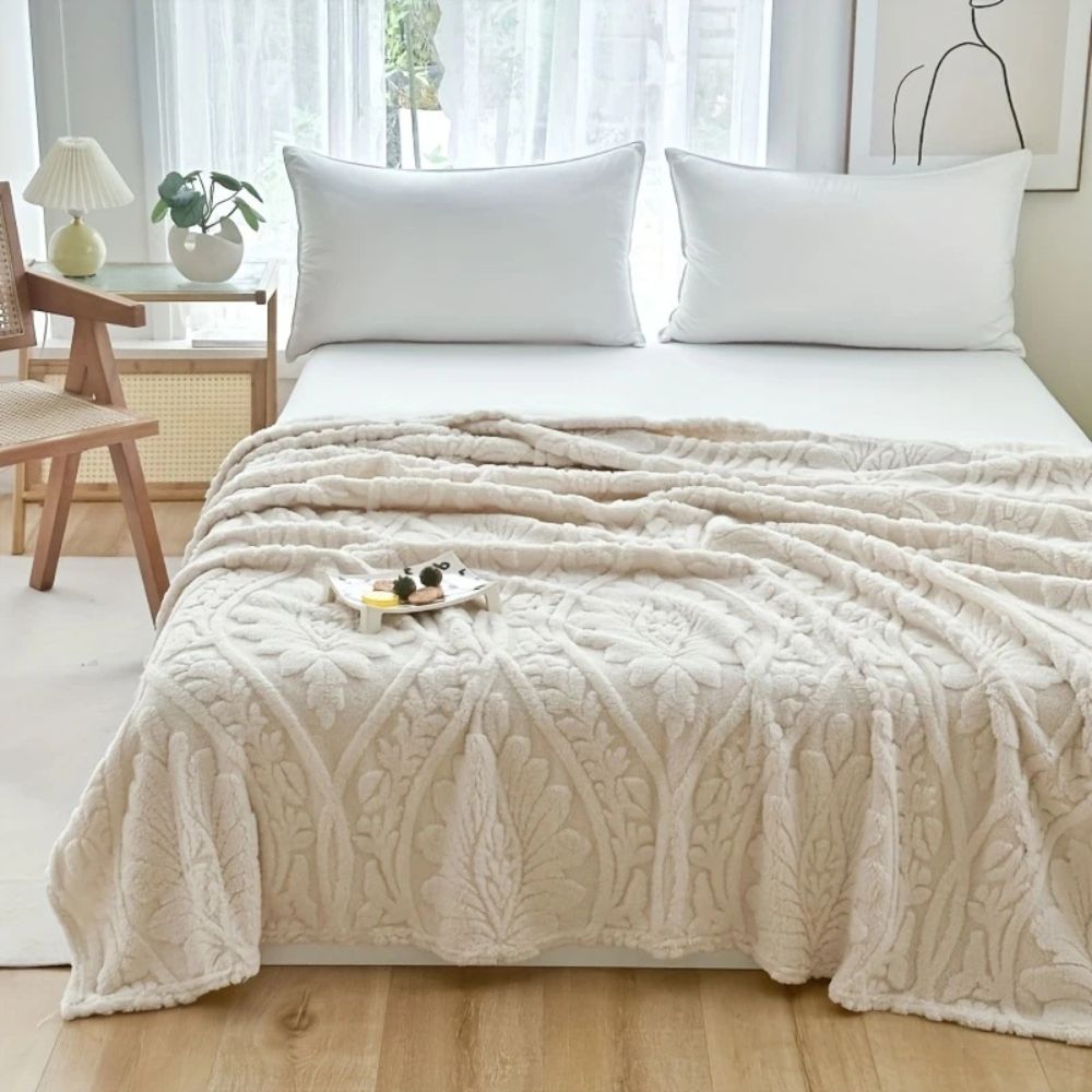 Jacquard Fleece Plaid met Geometrisch Weefpatroon – Zachte Microvezel Deken voor Bank en Bed Warm Comfortabel | Sulvida