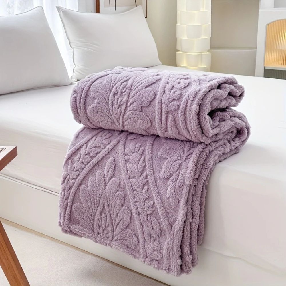 Jacquard Fleece Plaid met Geometrisch Weefpatroon – Zachte Microvezel Deken voor Bank en Bed Warm Comfortabel | Sulvida