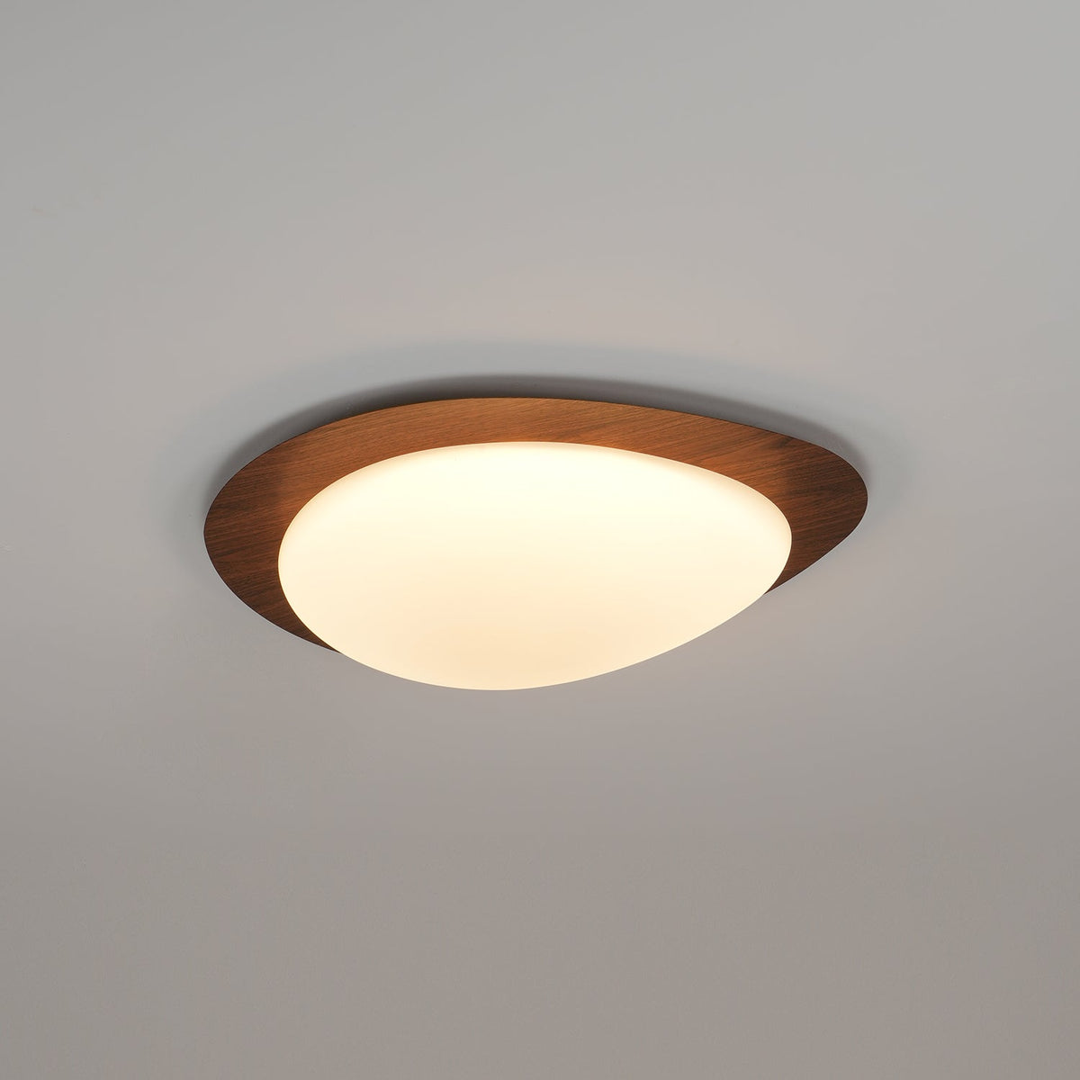 Plafondlamp Organisch Kiezelsteenvorm Houtstructuur Warm Licht Woonkamer Eetkamer Dimbaar Sfeervol Design | Sulvida
