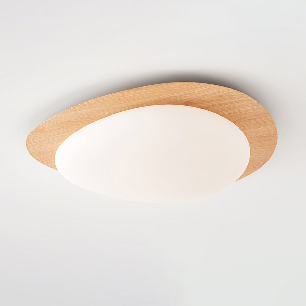 Plafondlamp Organisch Kiezelsteenvorm Houten Textuur Warm LED Licht Woonkamer Eetkamer Modern Design | Sulvida