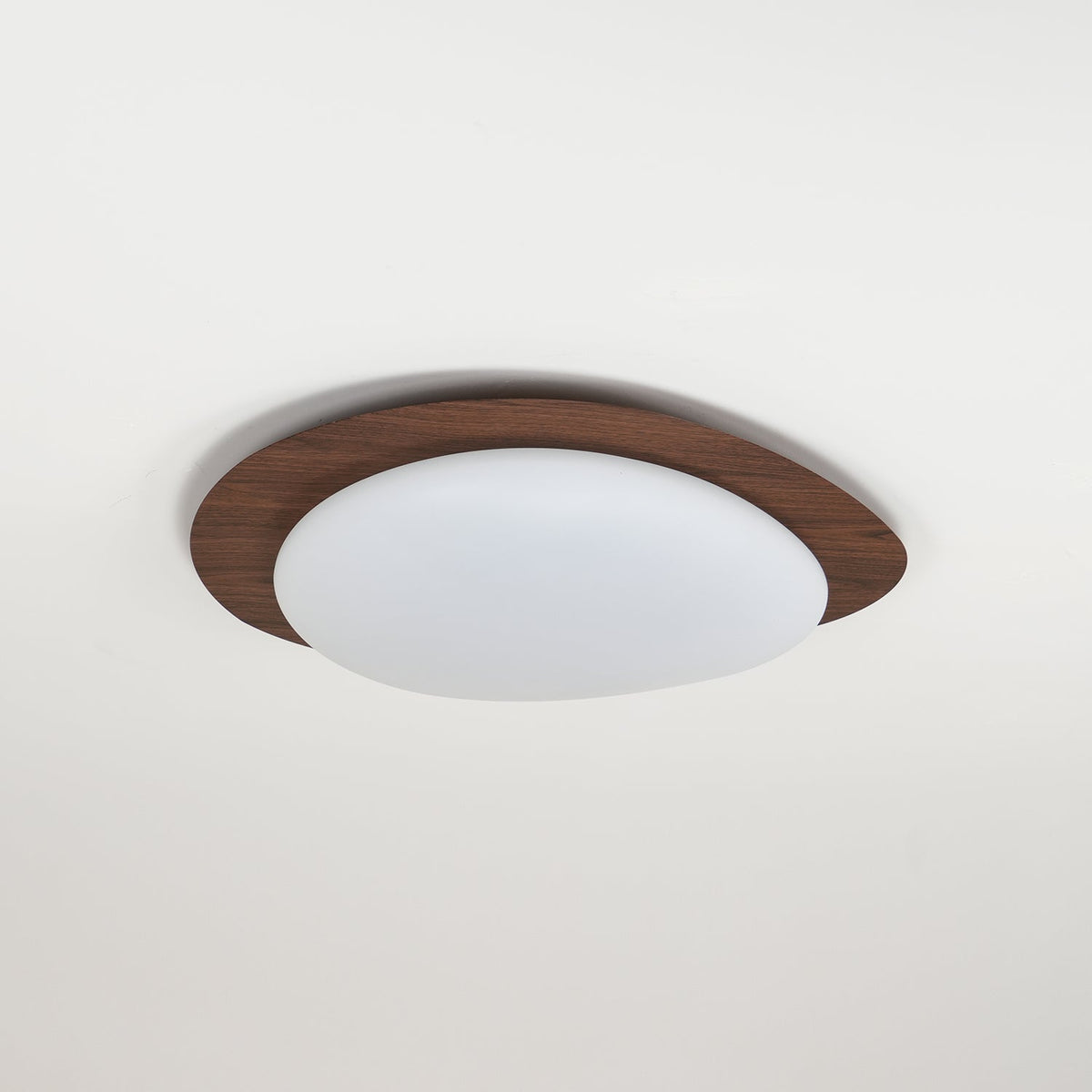 Plafondlamp Organisch Kiezelsteenvorm Houtstructuur Warm Licht Woonkamer Eetkamer Dimbaar Sfeervol Design | Sulvida