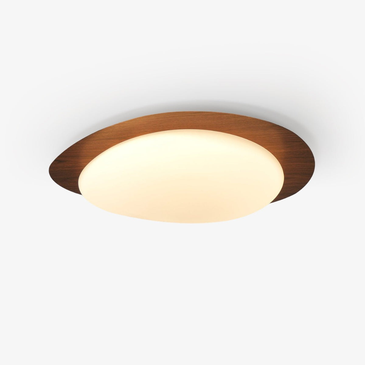 Plafondlamp Organisch Kiezelsteenvorm Houtstructuur Warm Licht Woonkamer Eetkamer Dimbaar Sfeervol Design | Sulvida