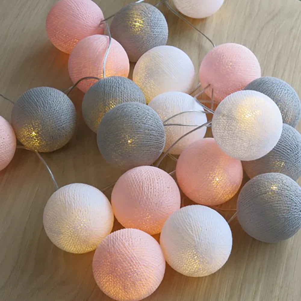 Katoenen Lichtbollenslinger Sfeerverlichting Kinderkamer Feestdecoratie USB Batterij 1,5 tot 10 Meter | Sulvida