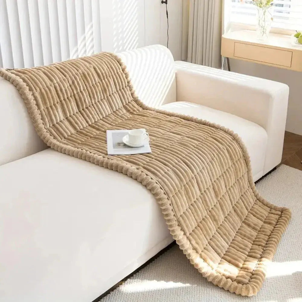 Bankhoes jacquard met plissérand elastisch 2-zits 3-zits stretchbaar meubelbescherming woonkamer interieur | Sulvida