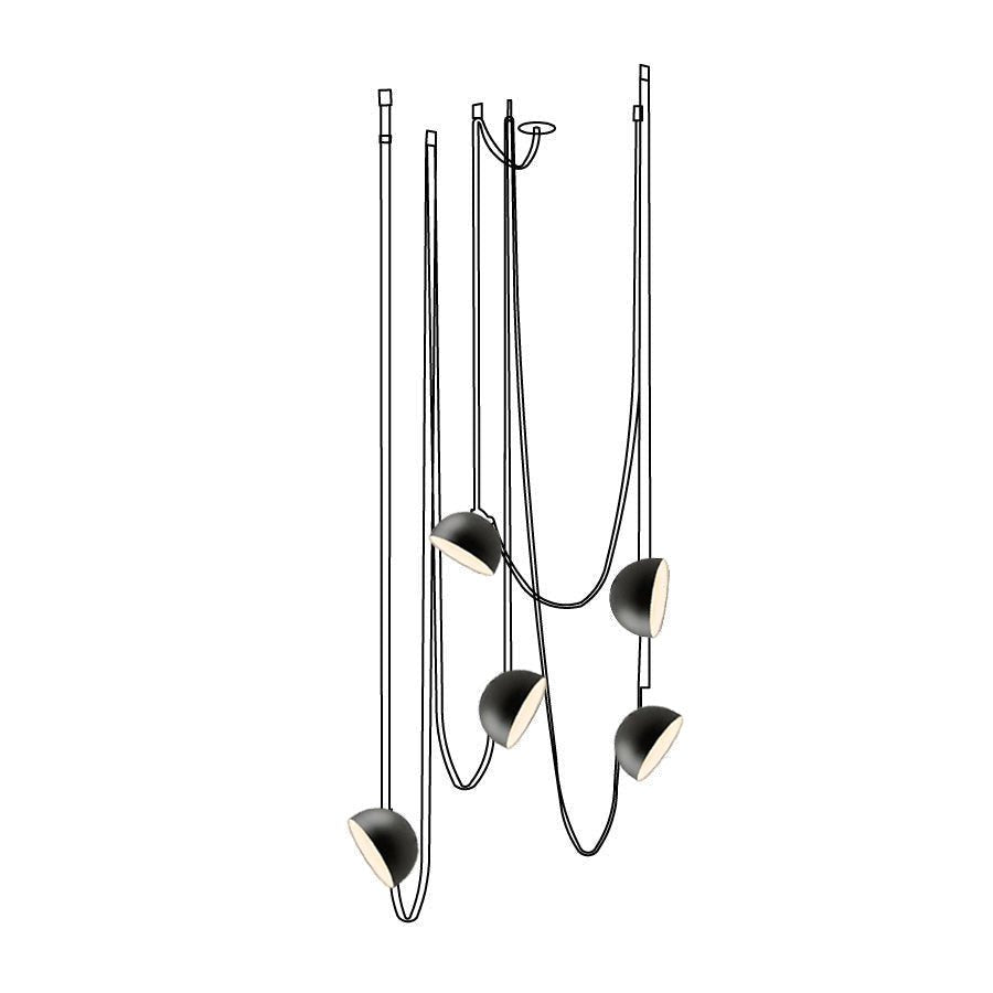 Hanglamp met Verstelbare Canvas Banden Zwart Oranje LED Geïntegreerd 360° Lichtverspreiding Modern Design | Sulvida
