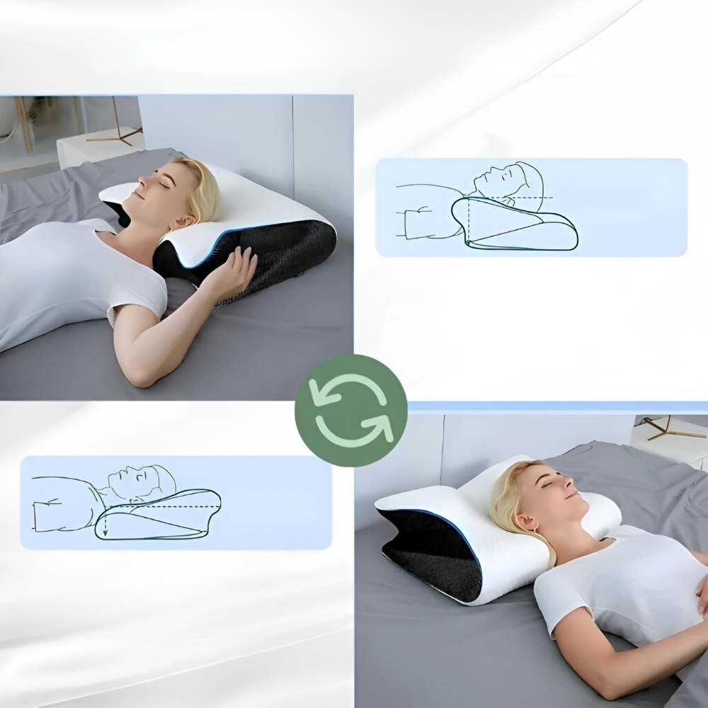 Ergonomisch Neksteunkussen 60×35×12 cm Traagschuim Drukverdelend Orthopedisch Kussen voor Nek en Wervelkolom | Sulvida