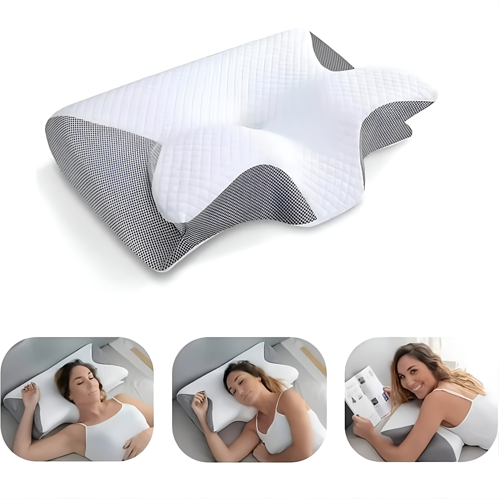 Ergonomisch Neksteunkussen 60×35×12 cm Traagschuim Drukverdelend Orthopedisch Kussen voor Nek en Wervelkolom | Sulvida