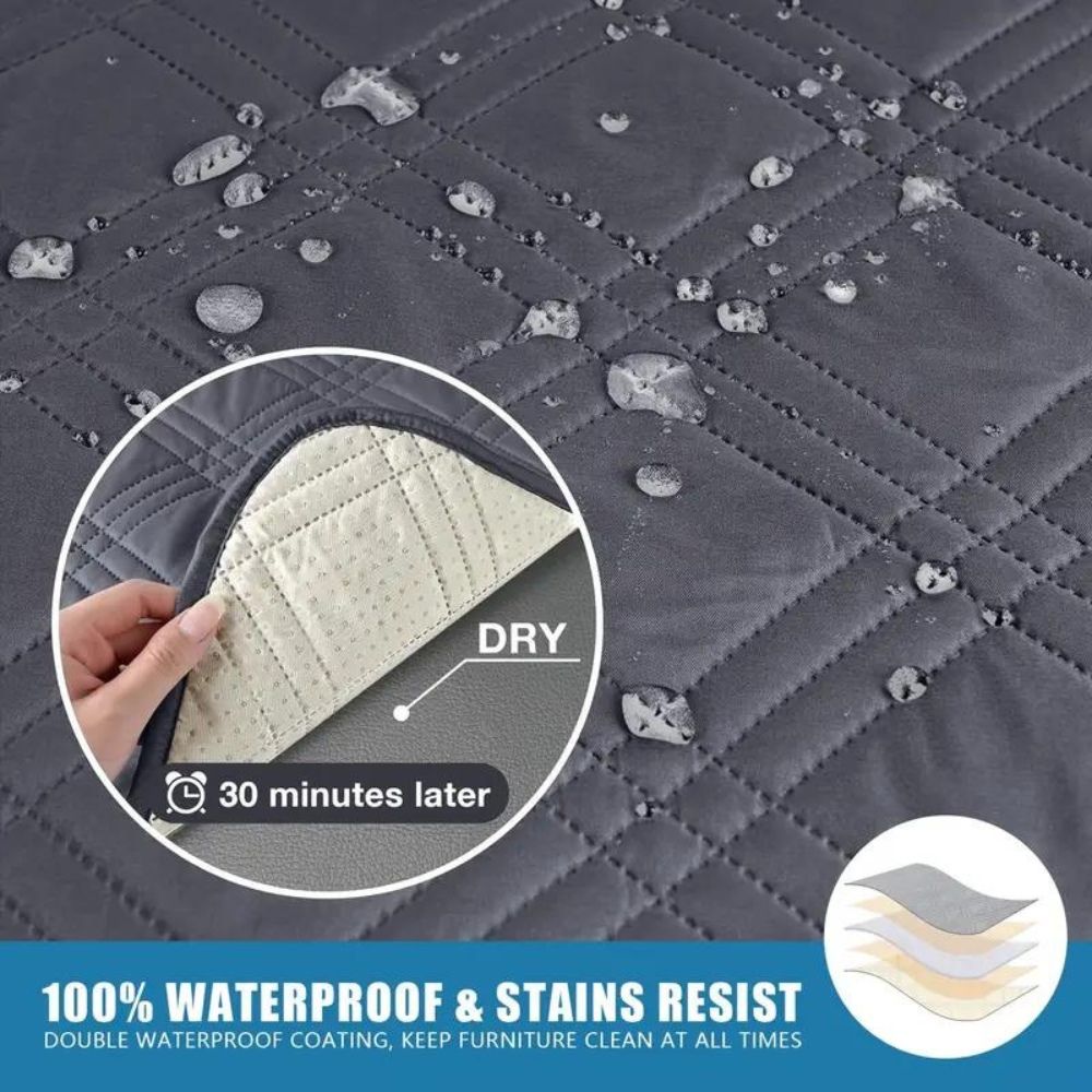 Waterdichte Relaxstoelhoes met Zijvak Antislip Microvezel Beschermer voor Relaxfauteuil Meubelbescherming | Sulvida