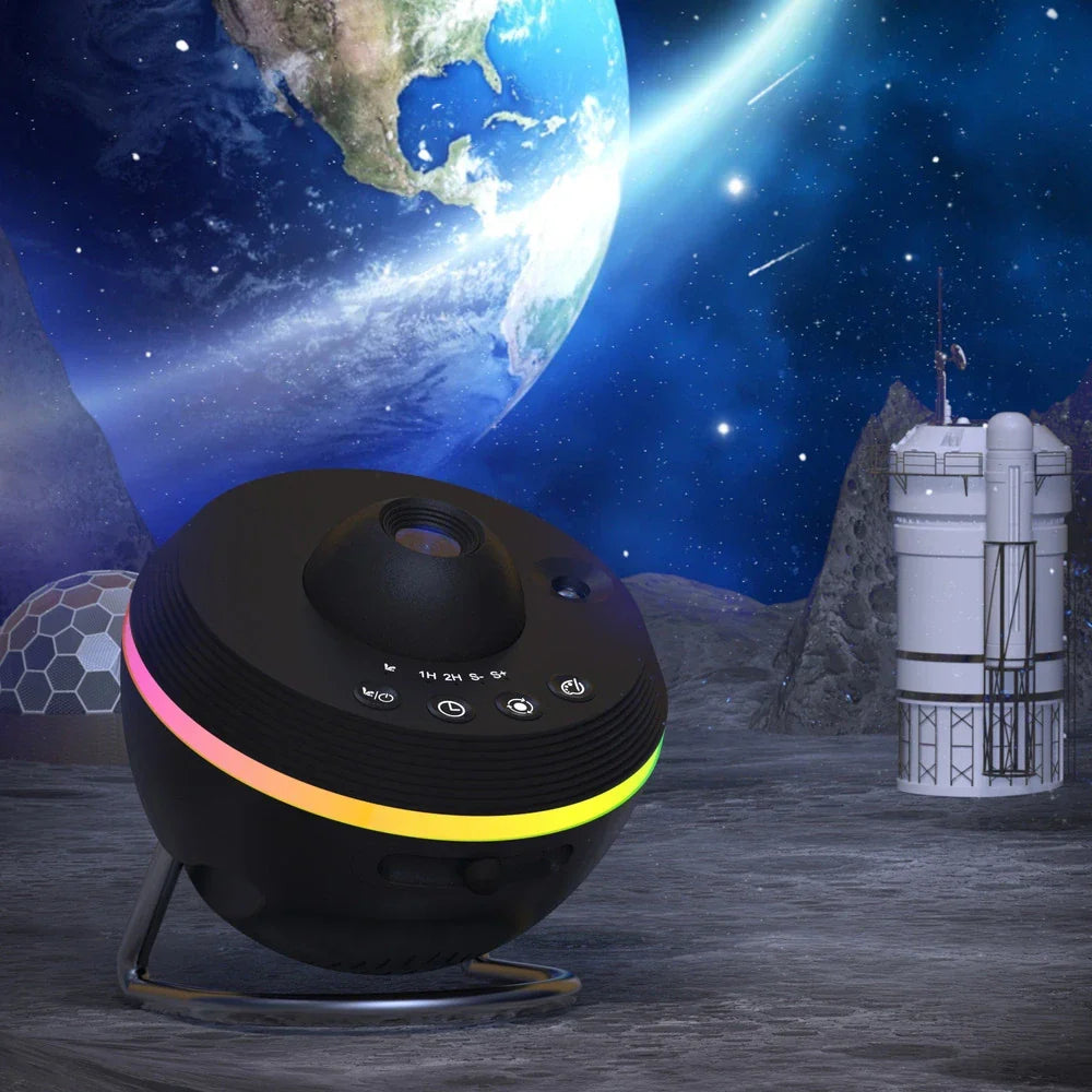 Sternenhimmel-Projektorlampe mit kosmischer Ambientebeleuchtung und mehreren Motivscheiben für Schlaf- und Kinderzimmer | Sulvida