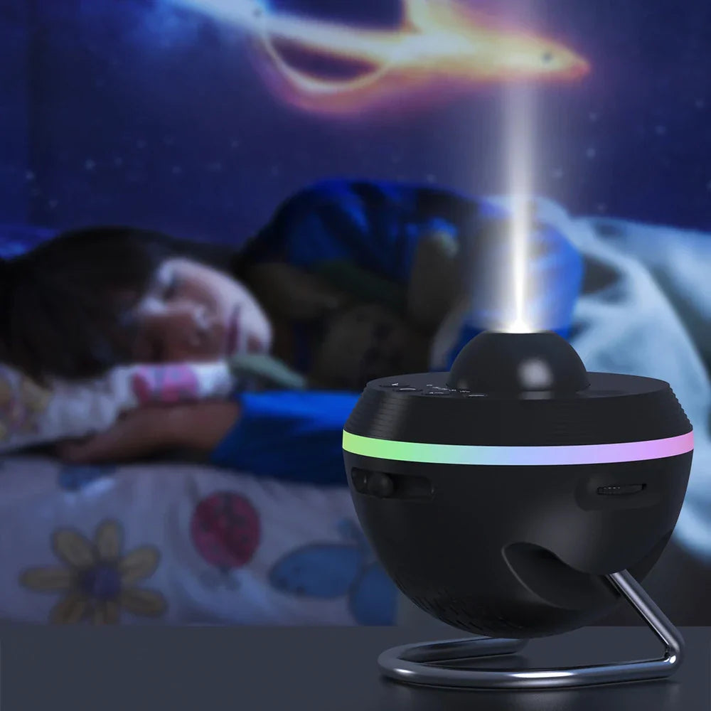 Sternenhimmel-Projektorlampe mit kosmischer Ambientebeleuchtung und mehreren Motivscheiben für Schlaf- und Kinderzimmer | Sulvida