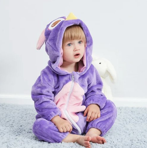 Baby Onesie met Dierencapuchon – Zachte Romper voor Kinderen – Katoen Polyester – Rits Eendelig Speelpak | Sulvida