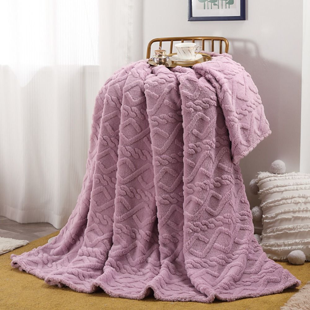 3D Fleece Plaid met Luxe Structuur Zachte Deken voor Bed Bank Woonkamer Wol-Effect Textuur Decoratief Slaapkamer | Sulvida